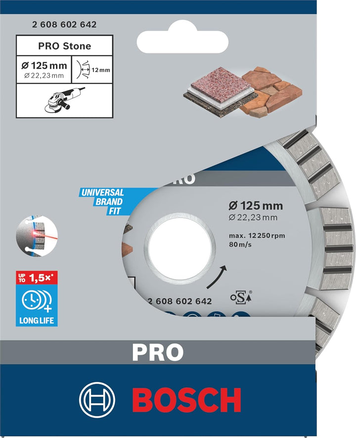 Bosch Professional Diamanttrennscheibe (für extrem hartes Gestein, Ø: 125 mm, Zubehör für Winkelschl