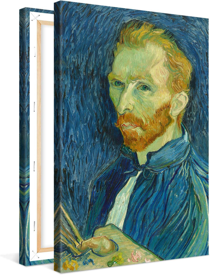 PICANOVA – Vincent Van Gogh Self-Portrait 40x60 cm – Bild auf Leinwand – Leinwandbild – Premium Lein