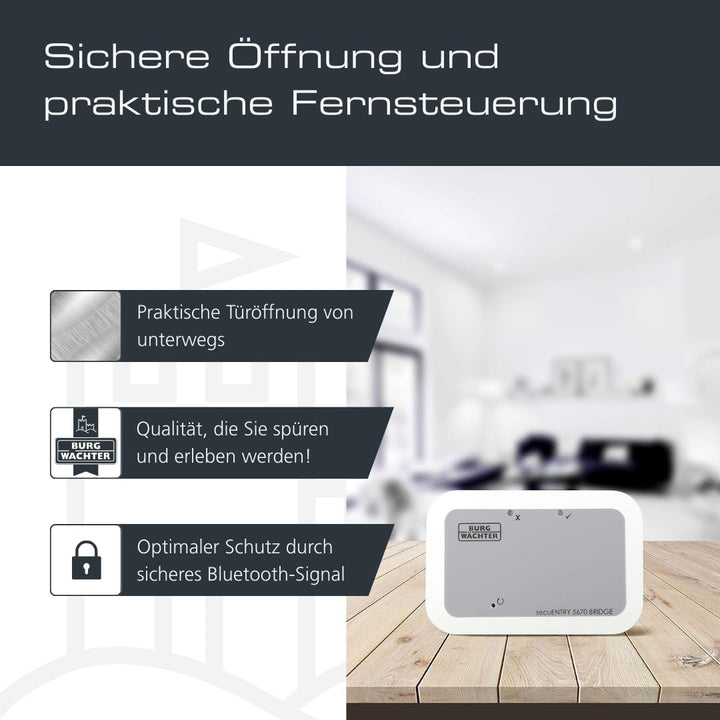 BURG-WÄCHTER secuENTRY Bridge 5670, Türöffnung und -schliessung aus der Ferne via KeyApp, WLAN, Blue