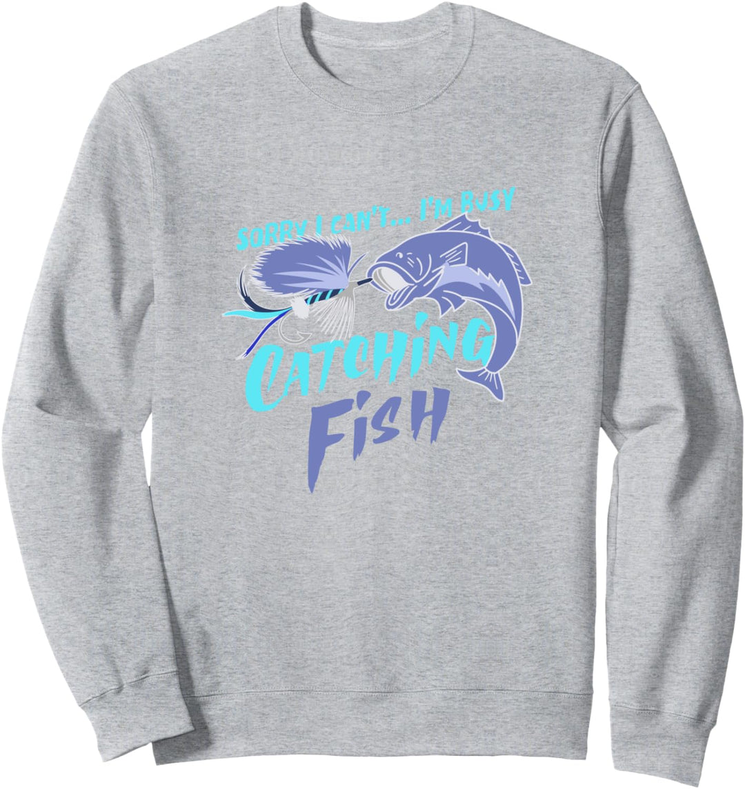 Fischer beschäftigt mit Fischfang Forellenfischer Sweatshirt