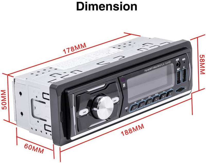 DAB + Autoradio mit Bluetooth 1 Din Digital Media Player Freisprecheinrichtung FM/AM/RDS Radio Auto