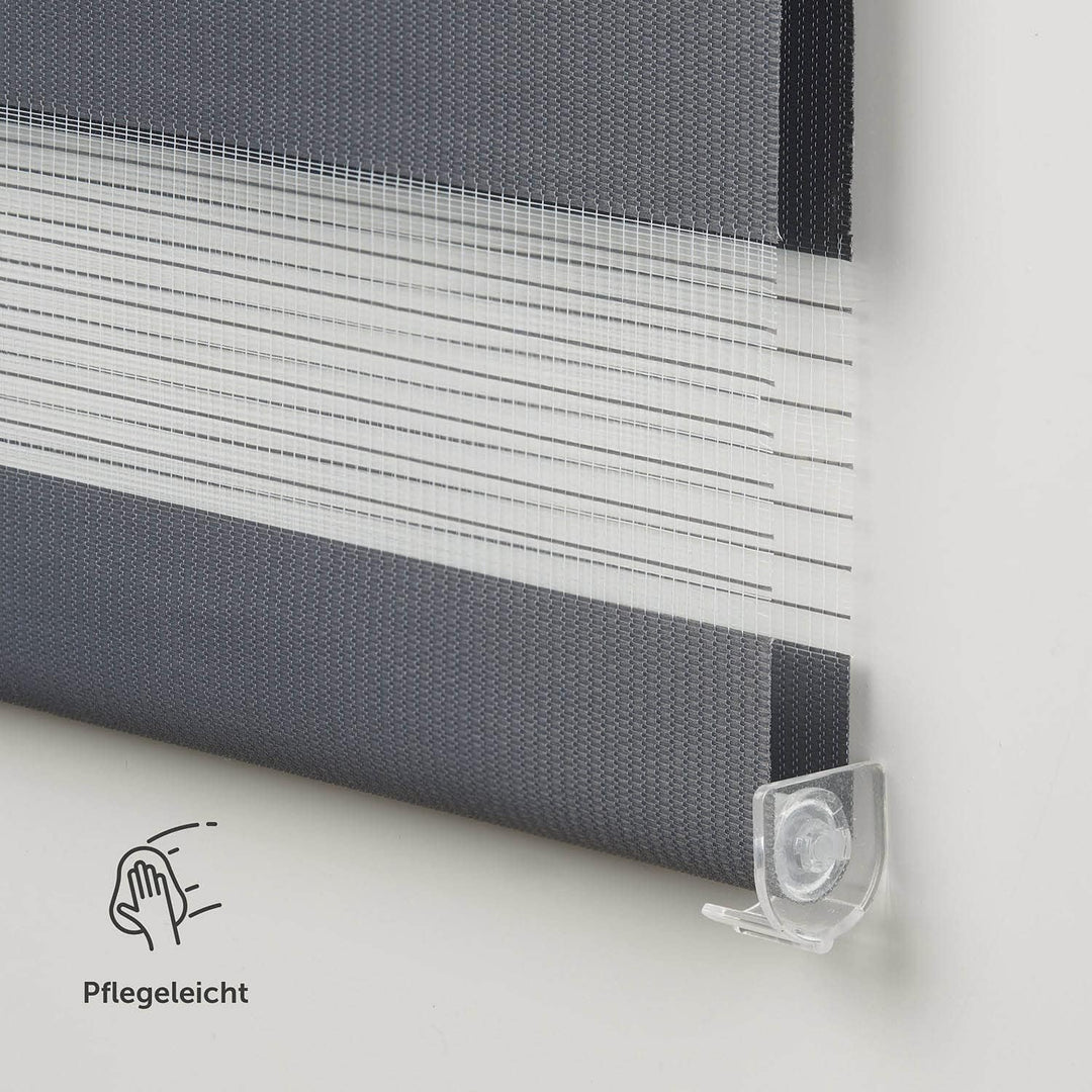 Blumtal Doppelrollo 55 x 130-155cm - Klemmfix Rollo, Rollos für Fenster ohne Bohren, Klemmrollo für