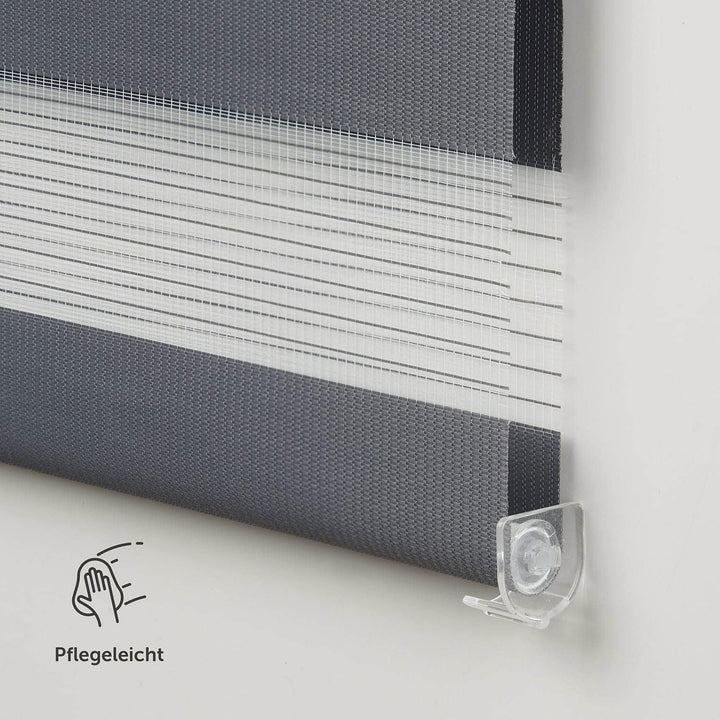 Blumtal Doppelrollo 60 x 155-195cm - Klemmfix Rollo, Rollos für Fenster ohne Bohren, Klemmrollo für