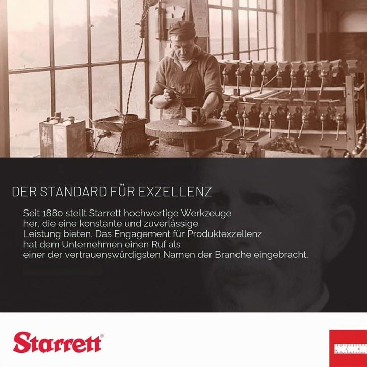 Starrett Stahl-Kombinationswinkel mit quadratischem Kopf – 30,5 cm Klingenlänge, Gusseisenkopf, gehä