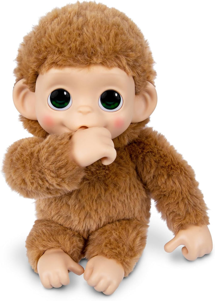 Little Live Pets Baby Monkey Minis – interaktiver Plüschaffe Pepi Peach mit über 20 realistischen Ge
