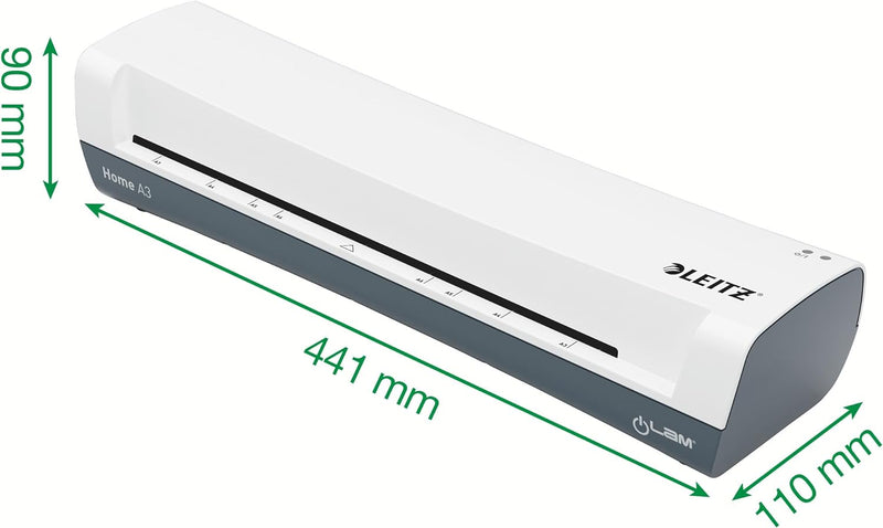 Leitz iLAM Home A3 Laminiergerät, Für 75 bis 125 mic Laminierfolien, 3 Minuten Aufwärmzeit, Inkl. St