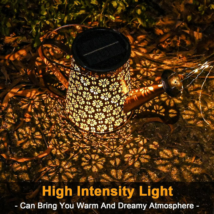 GuKKK Solar Giesskanne mit Solarlampen für Aussen, LED Lichter, Gartendeko Modern Stil, Lichterkette