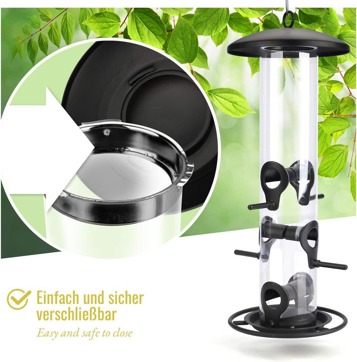 wildtier herz I Körner Vogelfutterspender 35cm - aus rostfreiem Metall, Vogel Futterstation, Futters