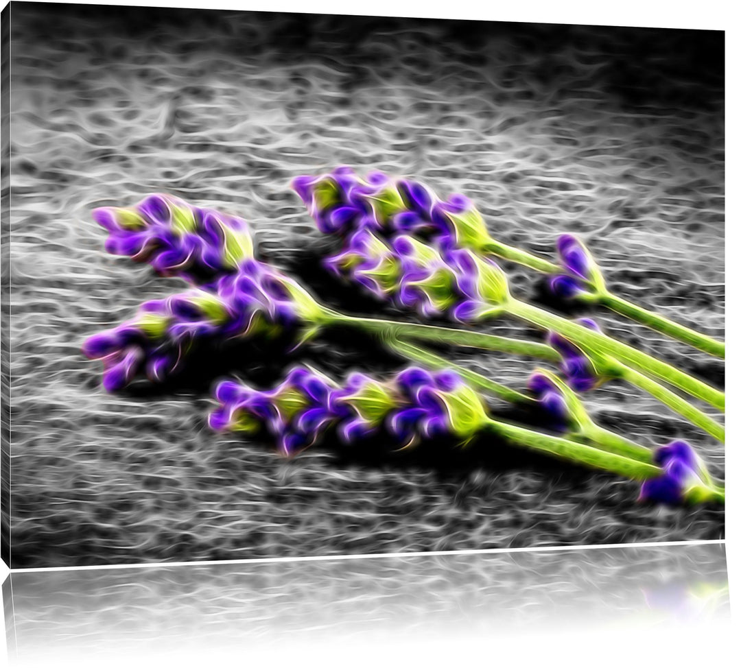 schöner Lavendel auf Stamm Format: 100x70 auf Leinwand, XXL riesige Bilder fertig gerahmt mit Keilra