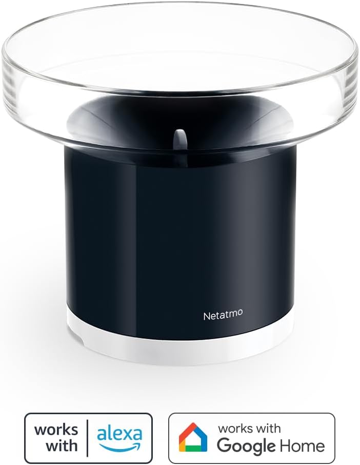 Netatmo Smarte Wetterstation mit Wandhalterung - WLAN, Funk, Innen- und Aussensensor & Regenmesser F