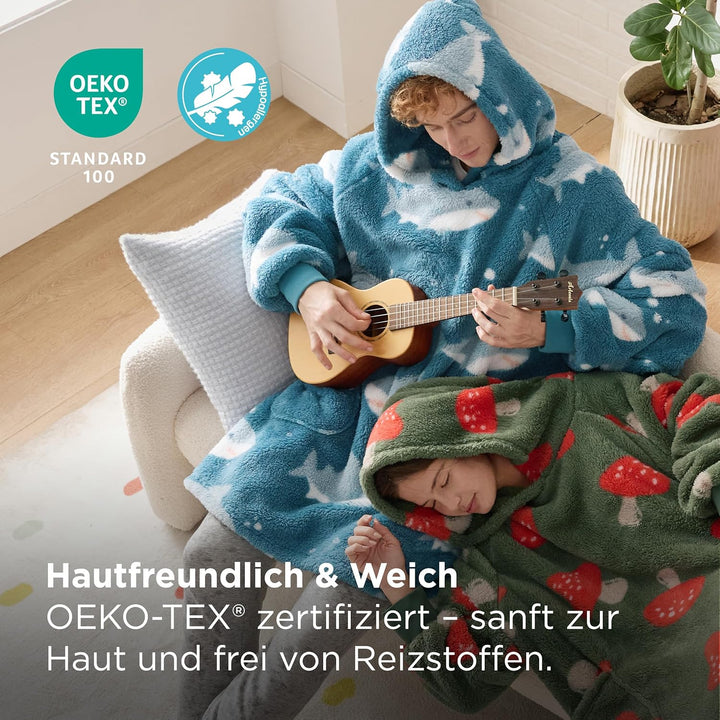 BEDSURE Decke mit ärmeln Kuscheldecke, Weihnachtsgeschenke Geschenke für Frauen Frau Hoodie Decke Da