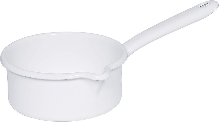 Riess, 0547-033, Kochtopf-Set, 5-teilig, Weiss, 1l+2l+2,5l+4,5l Töpfe+ 0,75l Stielkasserolle, Topfse