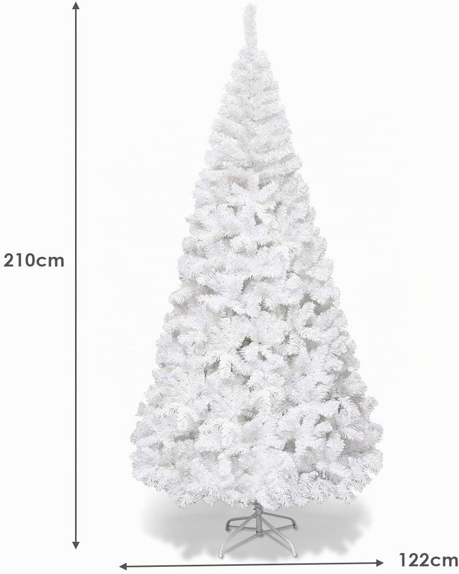 COSTWAY 150/180/210/240cm Künstlicher Weihnachtsbaum, Tannenbaum mit Metallständer, Christbaum PVC N