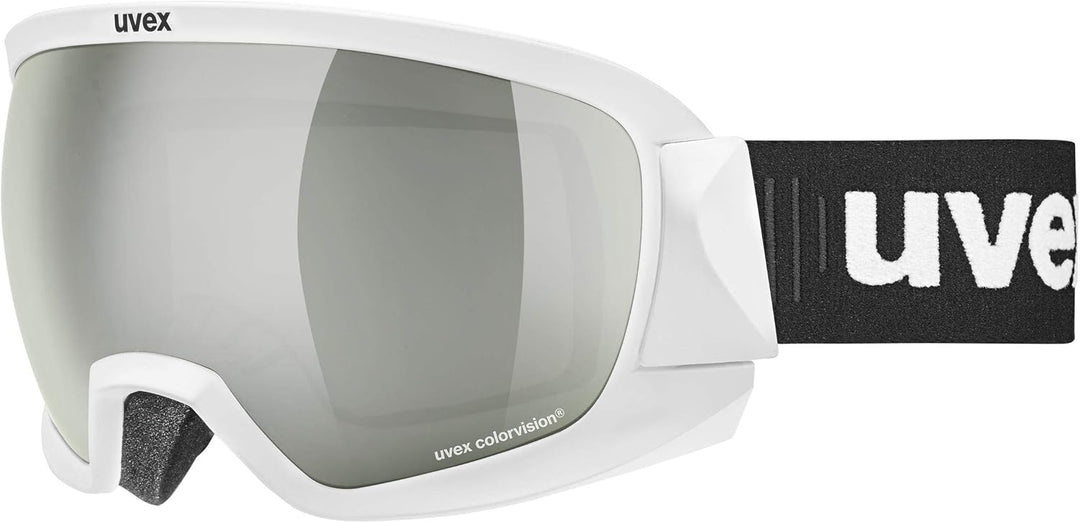 Uvex Unisex Contest Cv Skibrille (1er Pack) Einheitsgrösse white mat/silver-green, Einheitsgrösse wh