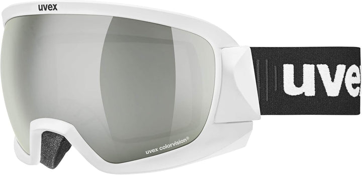 Uvex Unisex Contest Cv Skibrille (1er Pack) Einheitsgrösse white mat/silver-green, Einheitsgrösse wh