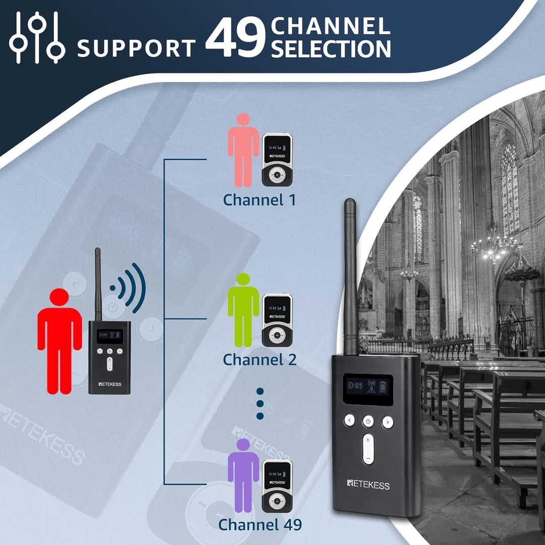 Retekess T130S (T130 2rd) Upgrade Tour Guide Audio System, Audio Whisper Tour Guide Headest Equipmen
