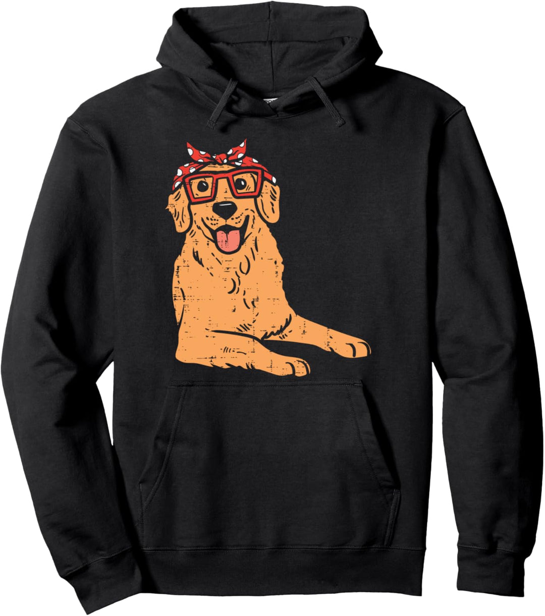 Golden Retriever Polka Dot Bandana Cute Dog Girls Women Gift Pullover Hoodie