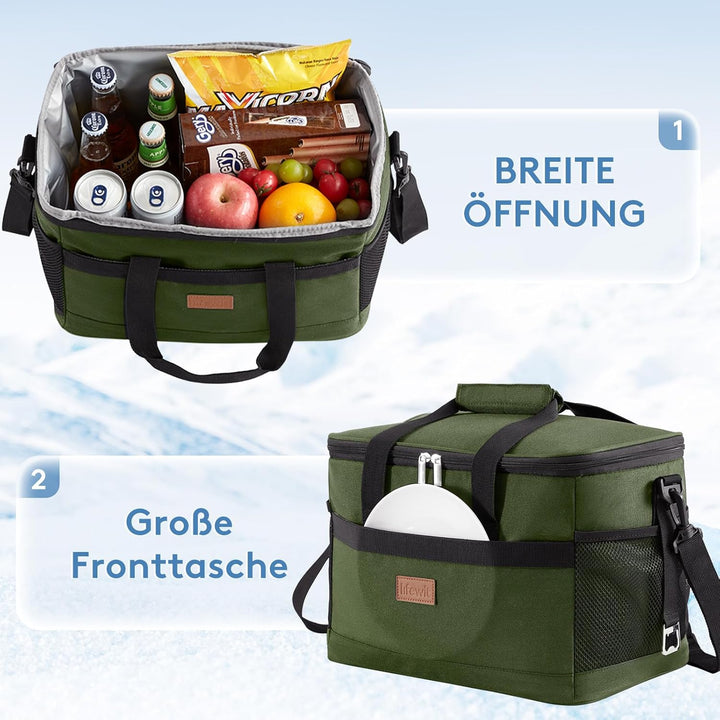 Lifewit 20L Kühltasche Gross faltbar Kühlkorb Kühlbox Isoliertasche Thermotasche Picknicktasche für