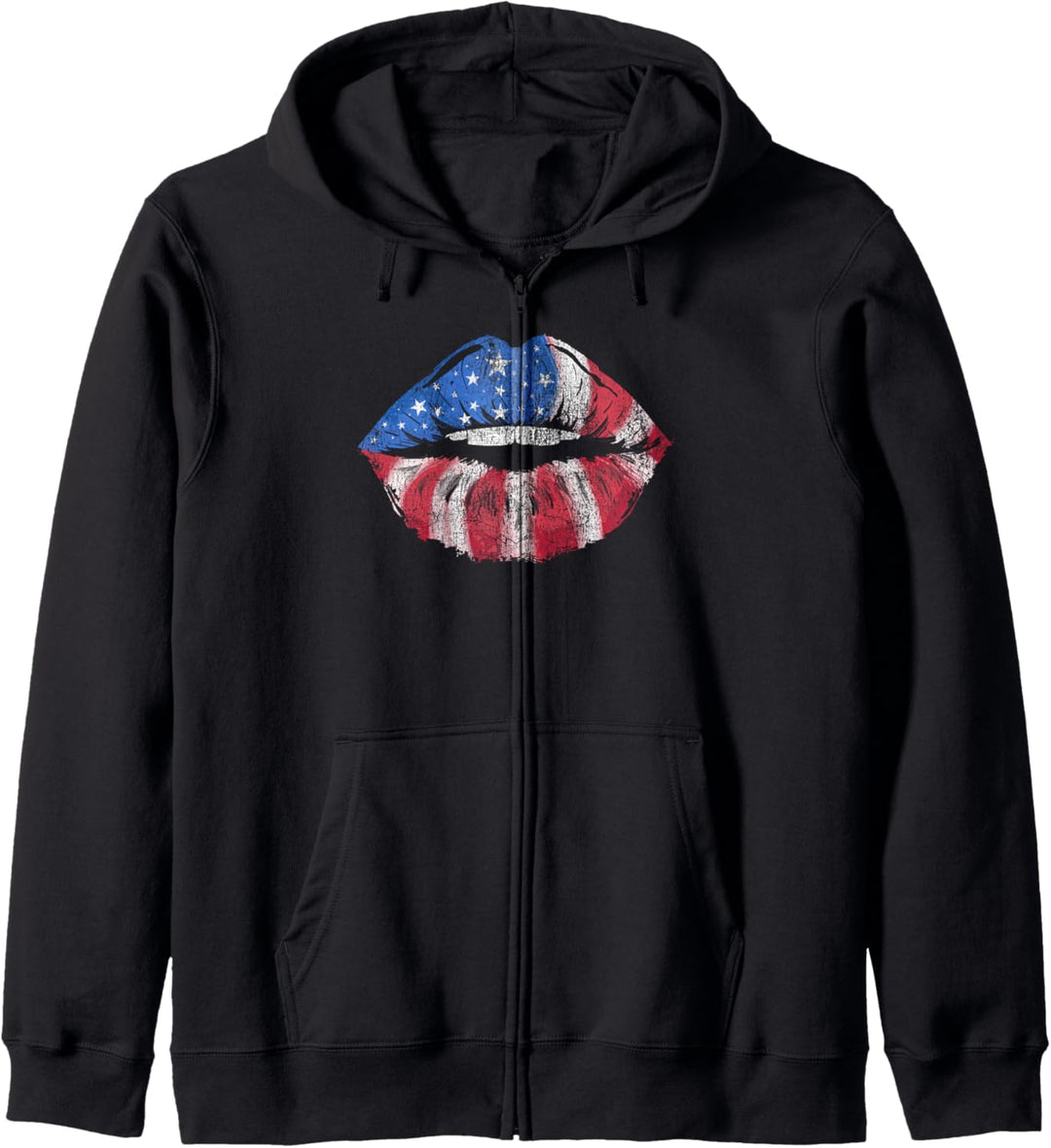 Trendy American Flag Lips Kapuzenjacke