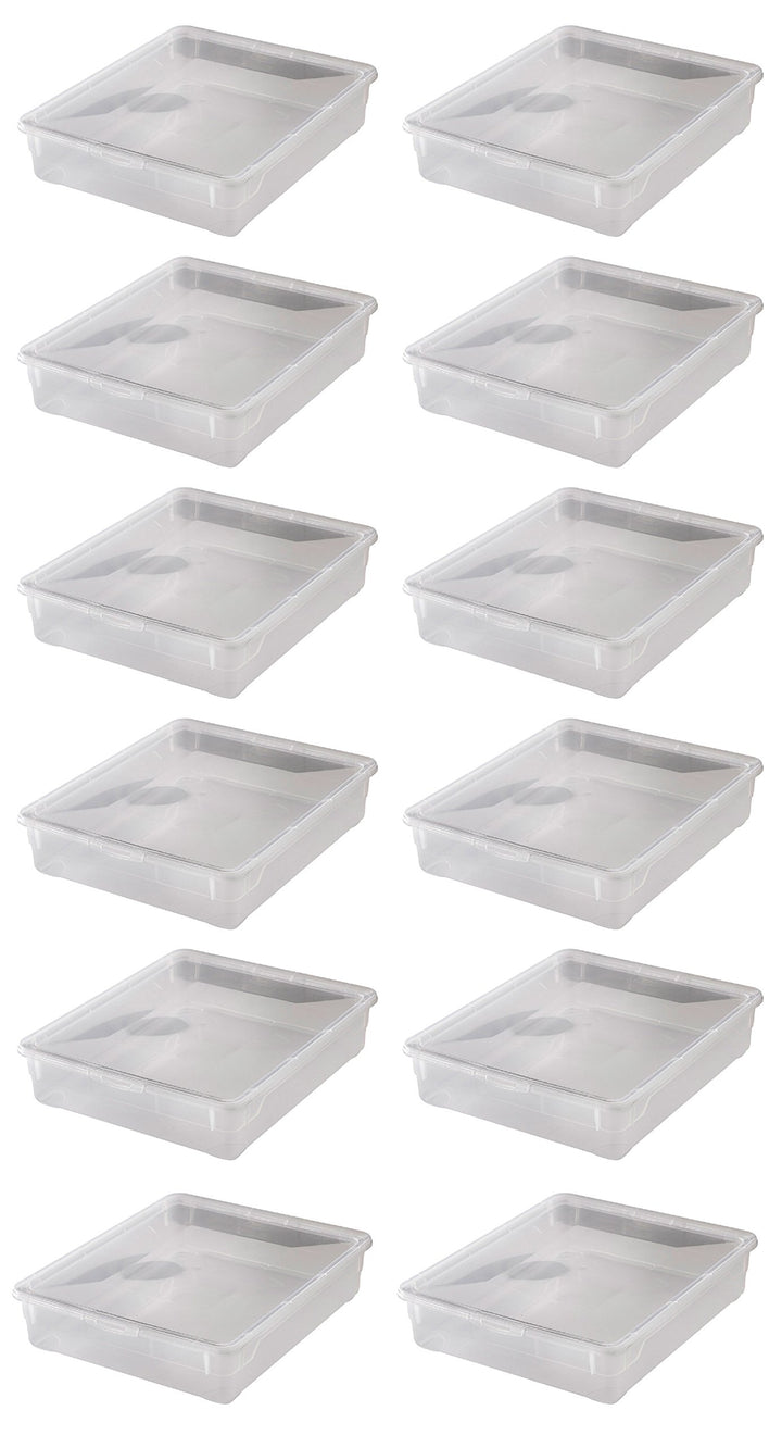 12x Aufbewahrungsboxen „Clear Box“ mit 9 Litern, 40,0 x 33,5 x 8,5 cm - transparent - stapelbar - Ku