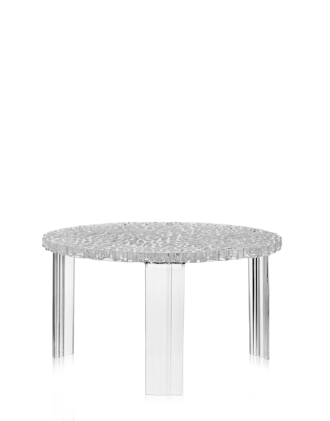 Kartell 08500B4 T-Table Möbel, Grau/Transparent, 50 x 50 x 28 cm H. 28 cm Cristallo, H. 28 cm Crista