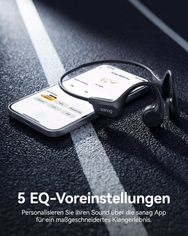 SANAG Knochenschall Sportkopfhörer, Open-Ear-Ohrhörer mit Bluetooth 5.3, Mikrofon mit Geräuschunterd
