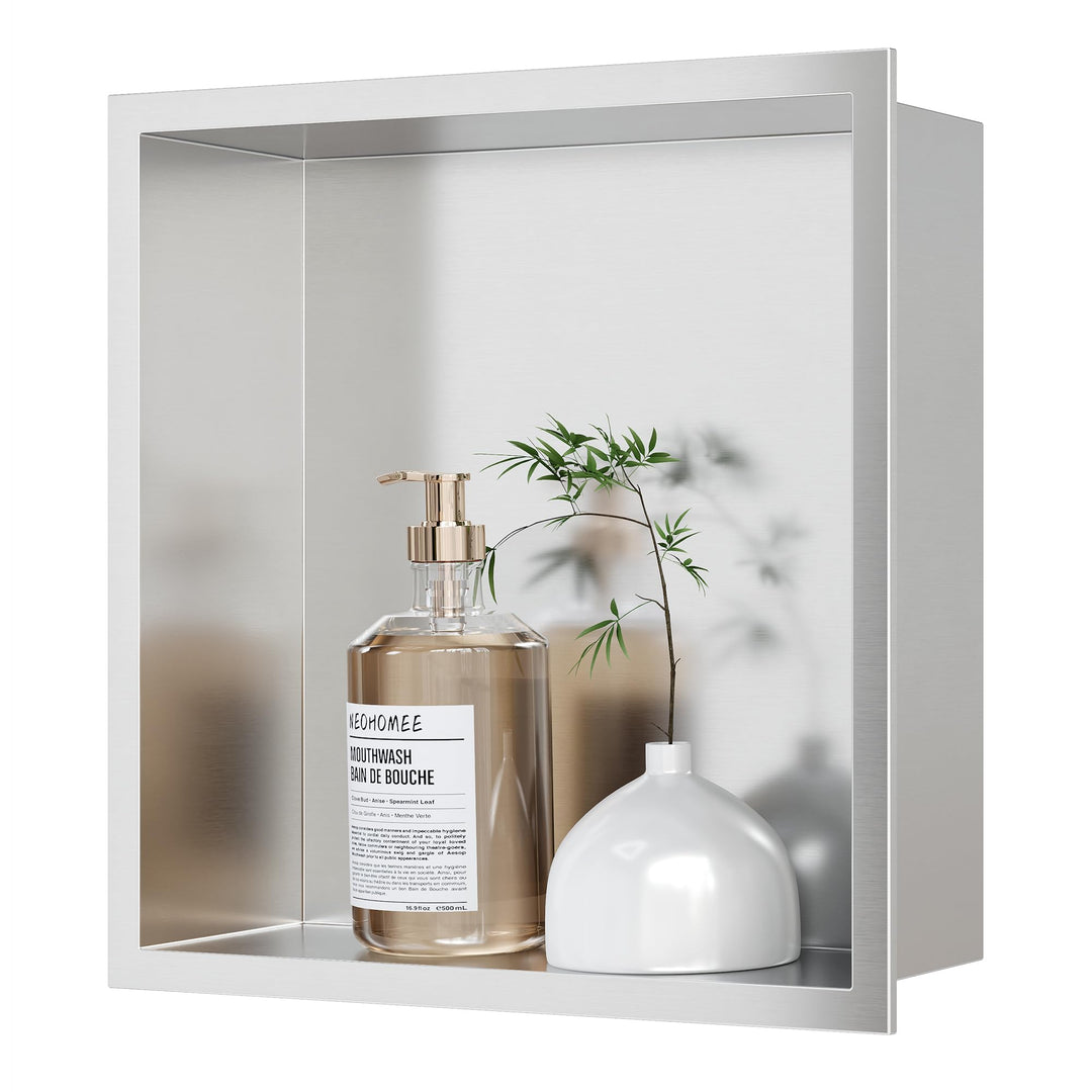 Neodrain Wandnische Dusche Edelstahl Einzelregal Lagerung für Badezimmer, Eingebettete Duschnische 3