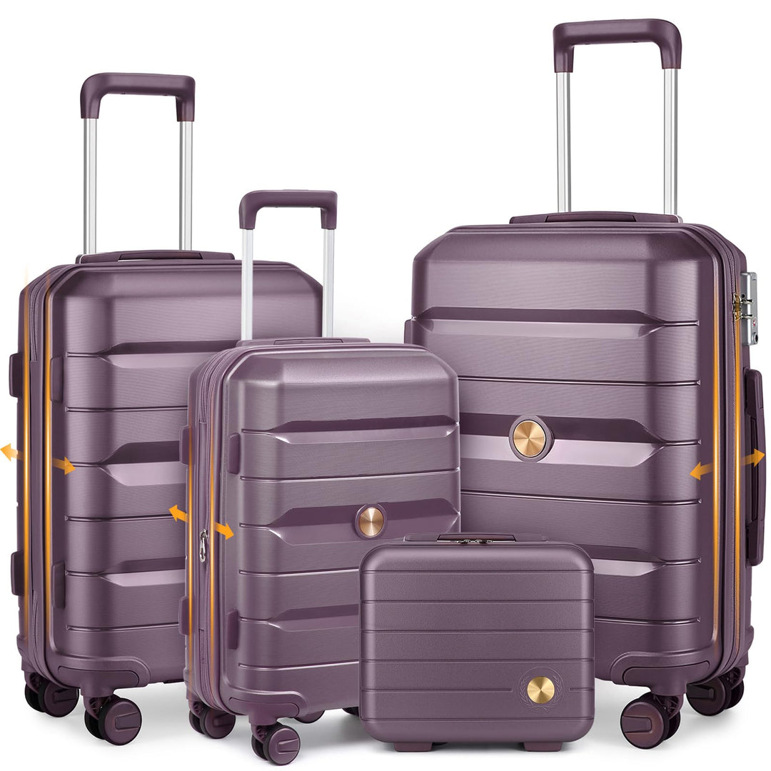 Sea choice Hartschalenkoffer Set 4 Teilig S/M/L/XL Rollkoffer Handgepäck 100% PP Reisekoffer mit 360
