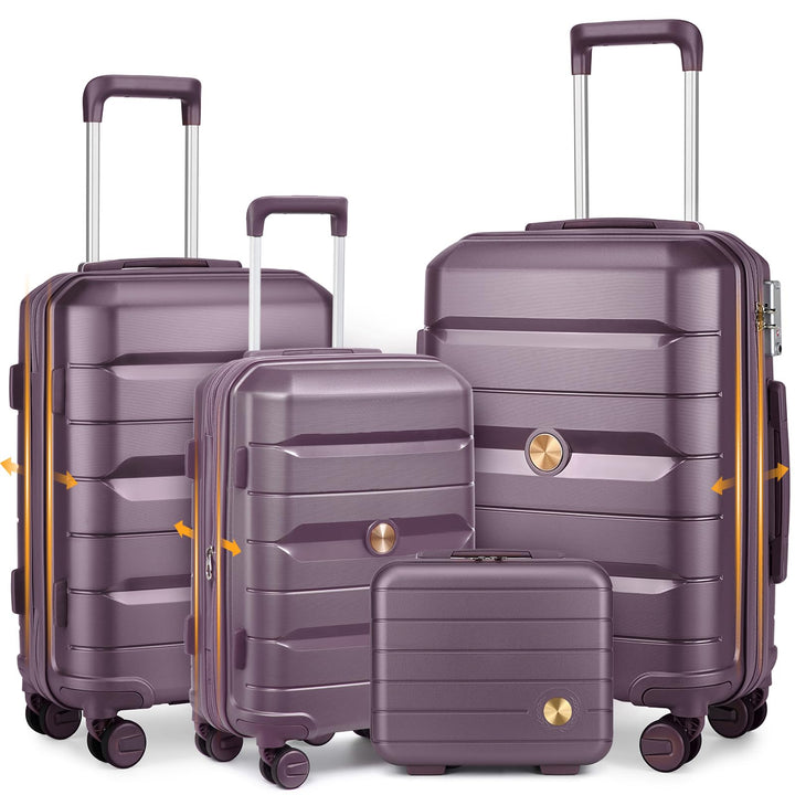 Sea choice Hartschalenkoffer Set 4 Teilig S/M/L/XL Rollkoffer Handgepäck 100% PP Reisekoffer mit 360