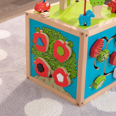 KidKraft Perlenlabyrinth Motorikwürfel aus Holz, Motorikspielzeug ab 1.5 Jahre, Activity Center Baby