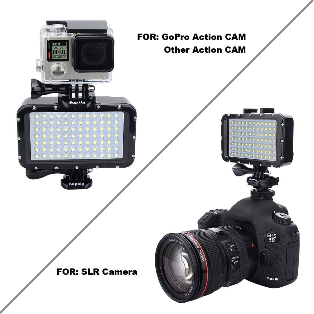 Suptig Unterwasserlichter Tauchlicht 84 LED High Power Dimmbar Wasserdichtes LED-Videolicht Wasserdi
