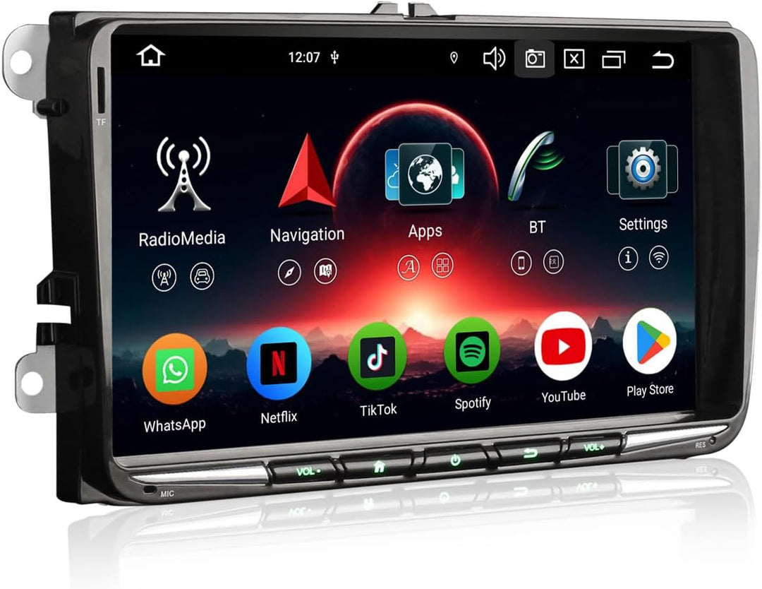 Erisin Android 14 Autoradio mit navi für VW Polo 6R Passat B6 B7 Golf 5/6 Touran T5 Tiguan Seat Skod