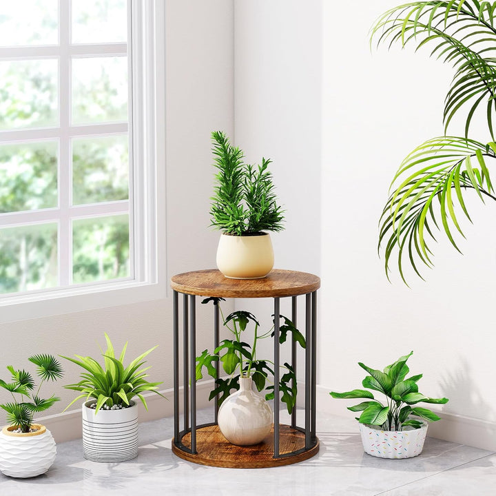 HDANI Rund Pflanzenständer Metall 35cm,Solider und Robuster Blumenständer für Wohnzimmer, Garten,Bal