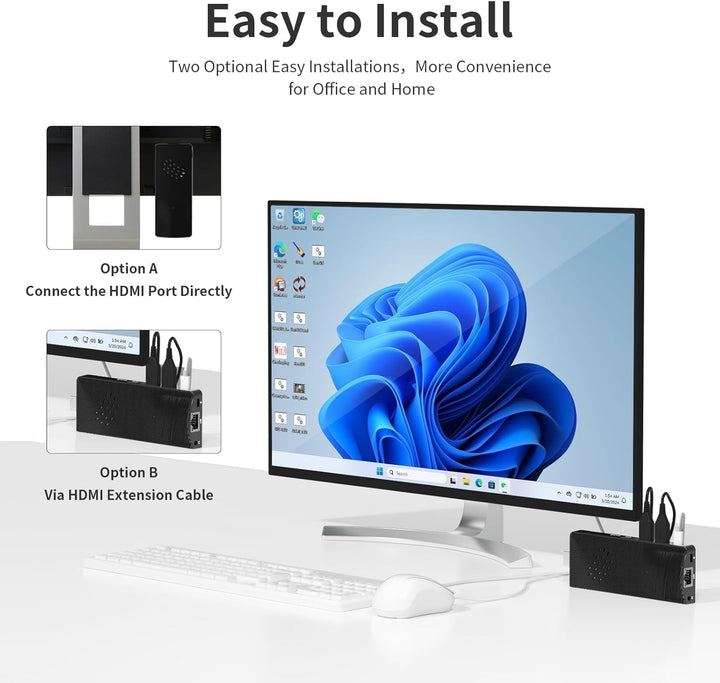 Mini PC Stick Fanless mit Celeron J4105, 8GB RAM, 128GB SSD, 4K 60Hz HDMI, USB 3.0, Gigabit LAN, Wi-