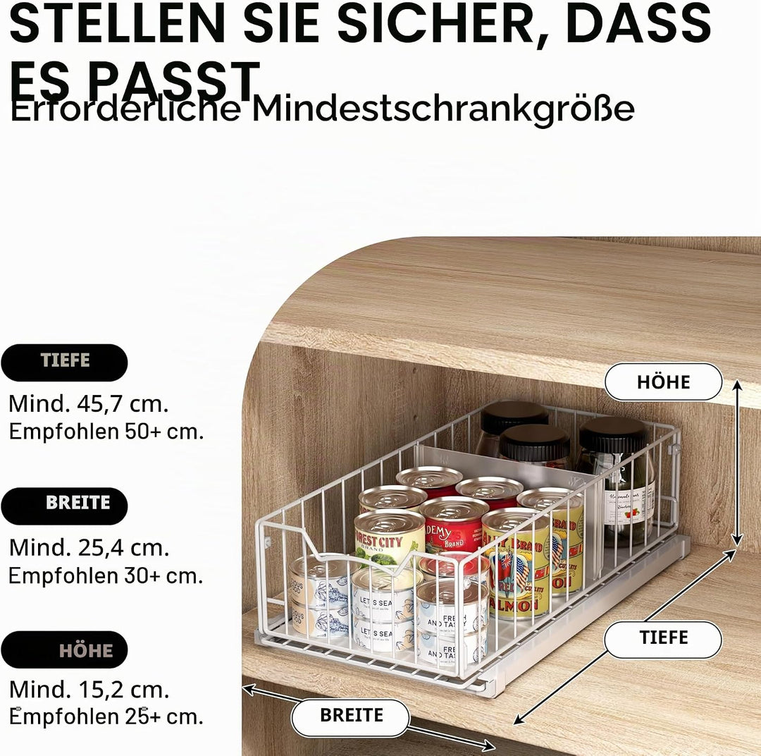 Simple Houseware Ausziehbarer Schrank-Schiebekorb, Weiss Weiss/Opulenter Garten, Weiss/Opulenter Gar