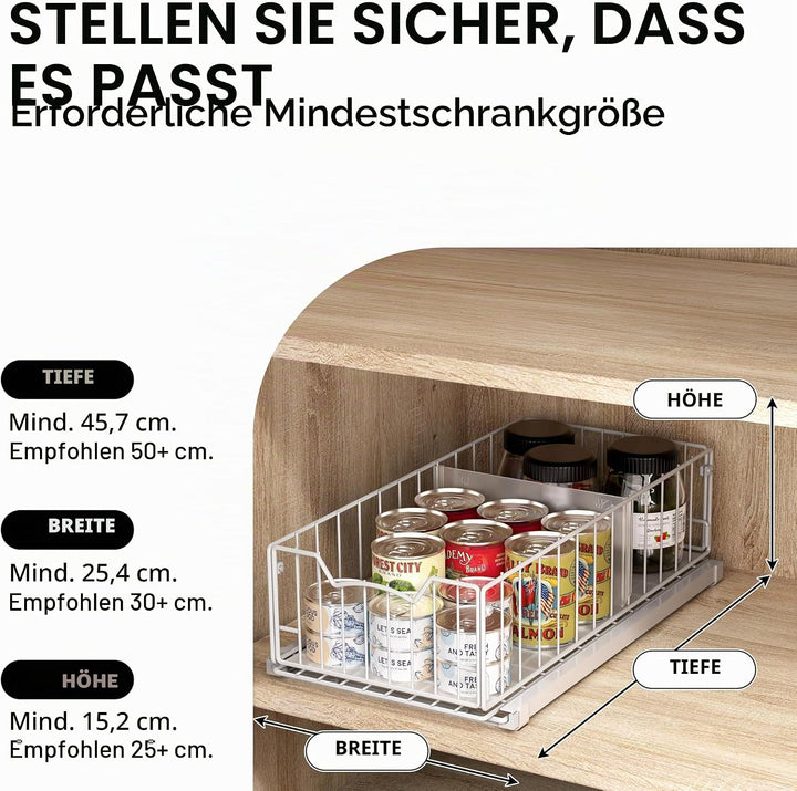 Simple Houseware Ausziehbarer Schrank-Schiebekorb, Weiss Weiss/Opulenter Garten, Weiss/Opulenter Gar