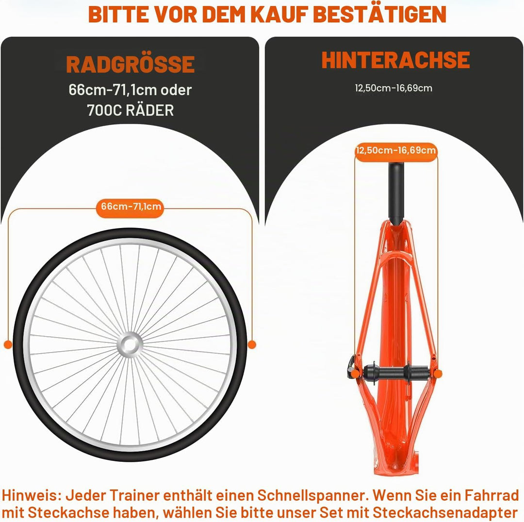 Rollentrainer, Sportneer Rollentrainer Fahrrad mit 6 Widerstandseinstellungen Trainingsständer Klapp