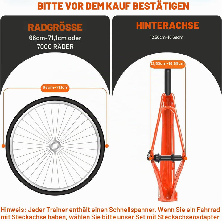 Rollentrainer, Sportneer Rollentrainer Fahrrad mit 6 Widerstandseinstellungen Trainingsständer Klapp