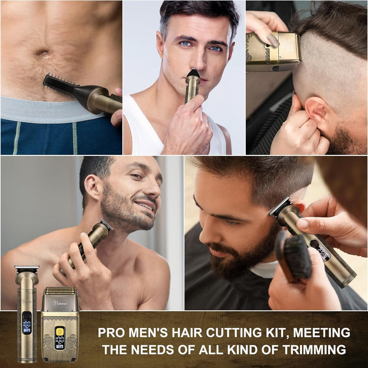 Hatteker Bartschneider Barttrimmer Herren Haarschneidemaschine Set Haarschneider Profi Rasierer Herr