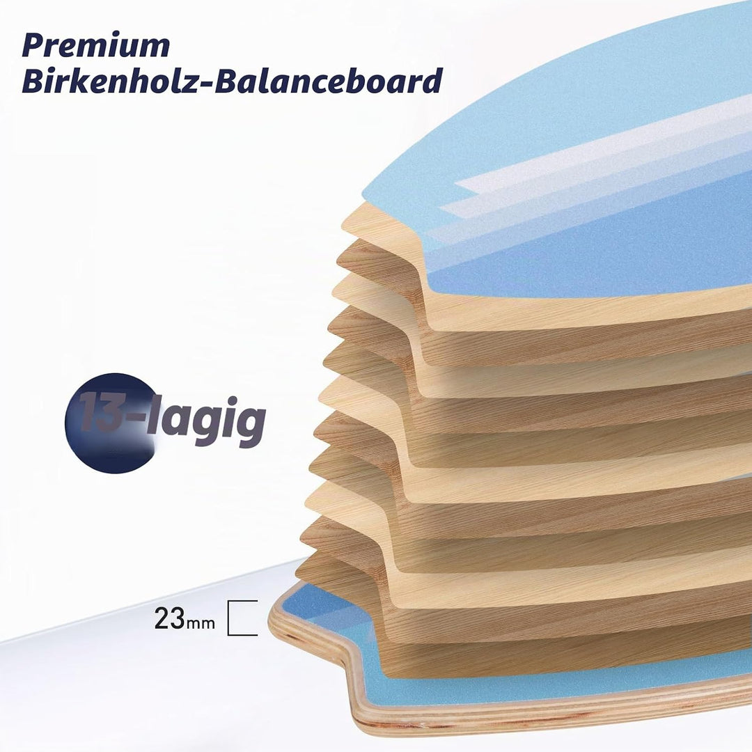 Leogreen Balance Board aus Holz in Surfboard, 7-in-1 Surfin Balanceboards Erwachsene Gleichgewichtst