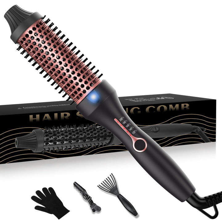 Thermal Brush Keratin Warmluftbürste Heat Brush 38Mm, Thermobürste Rundbürste, Hot Brush 120-200℃, D