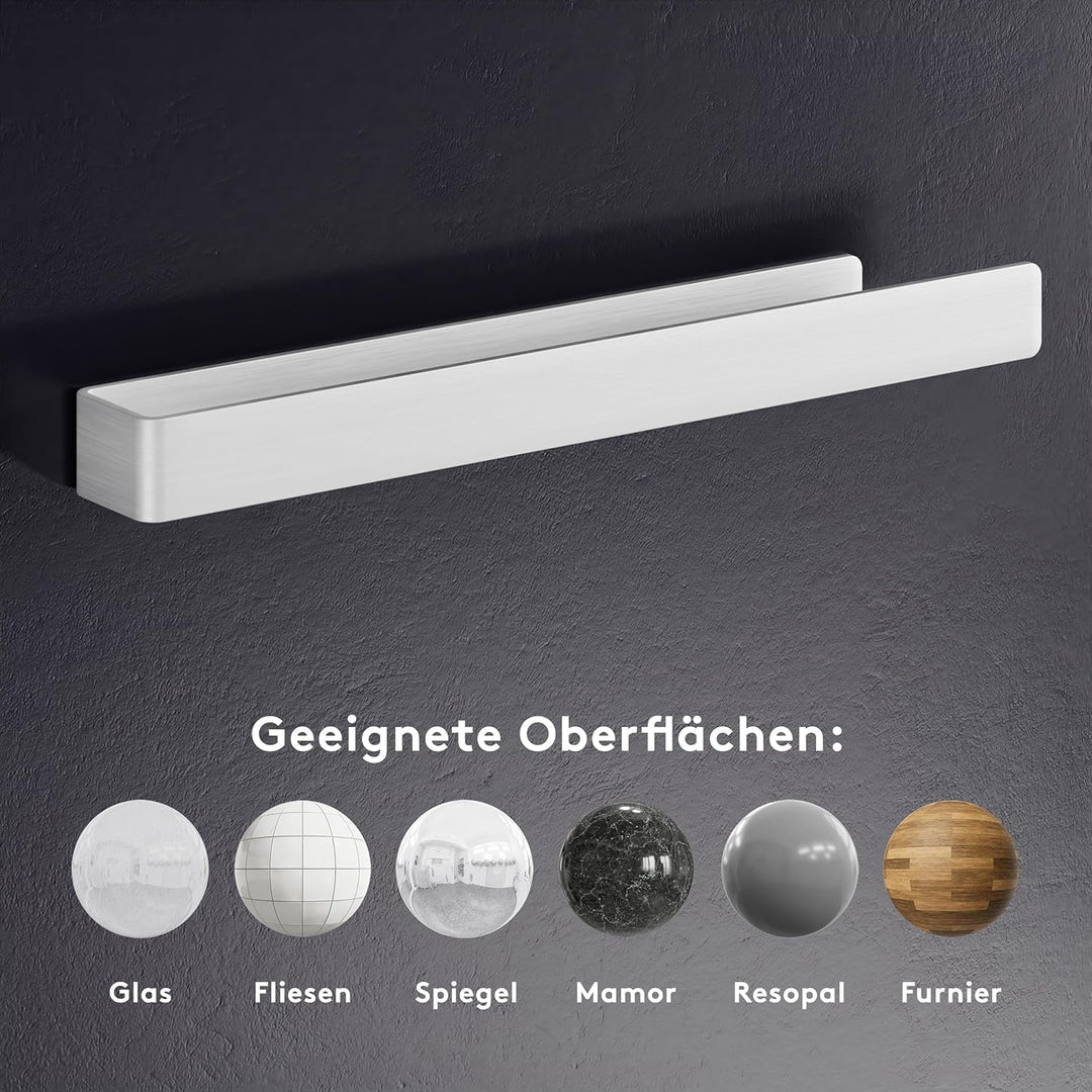 LIEBHEIM Handtuchhalter ohne Bohren - TESA Montage Klebeband & extra grosse Klebefläche - Handtuchst