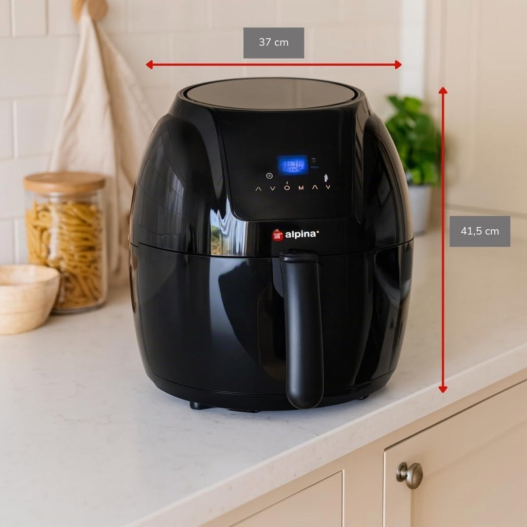 alpina Heissluftfritteuse - 5 Liter - 230V - Airfryer - Digitaler Touchscreen - Huhn, Gemüse, Brot,