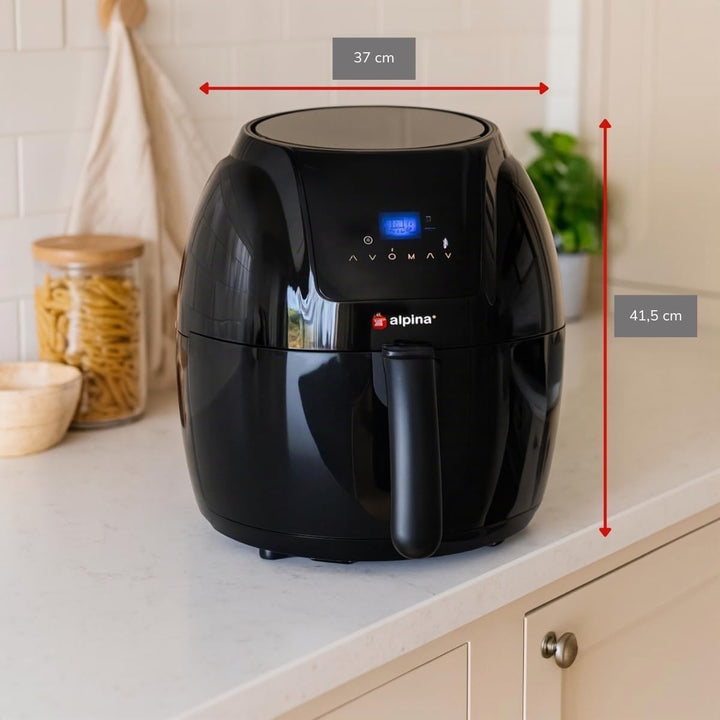 alpina Heissluftfritteuse - 5 Liter - 230V - Airfryer - Digitaler Touchscreen - Huhn, Gemüse, Brot,