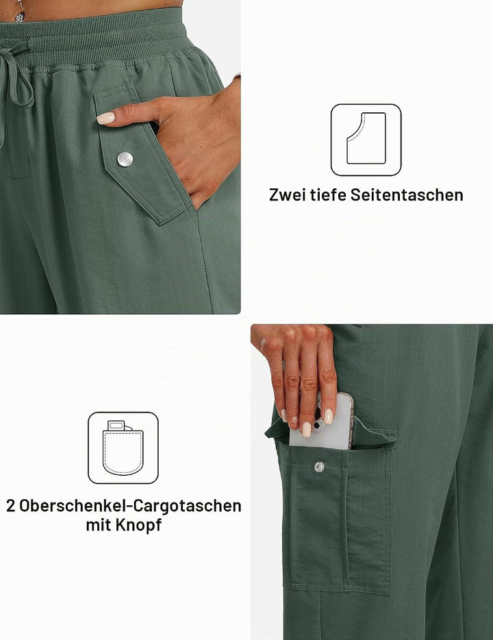 JINSHI Hosen Damen Cargohose Wanderhose Leichte Jogginghose Freizeithose Funktionshose Outdoorhose m