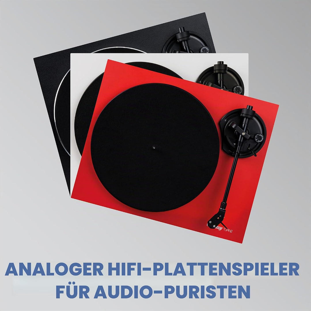 Reloop Turn 2-Wei Analoger HiFi Plattenspieler für Audio Puristen, Weiss, Weiss