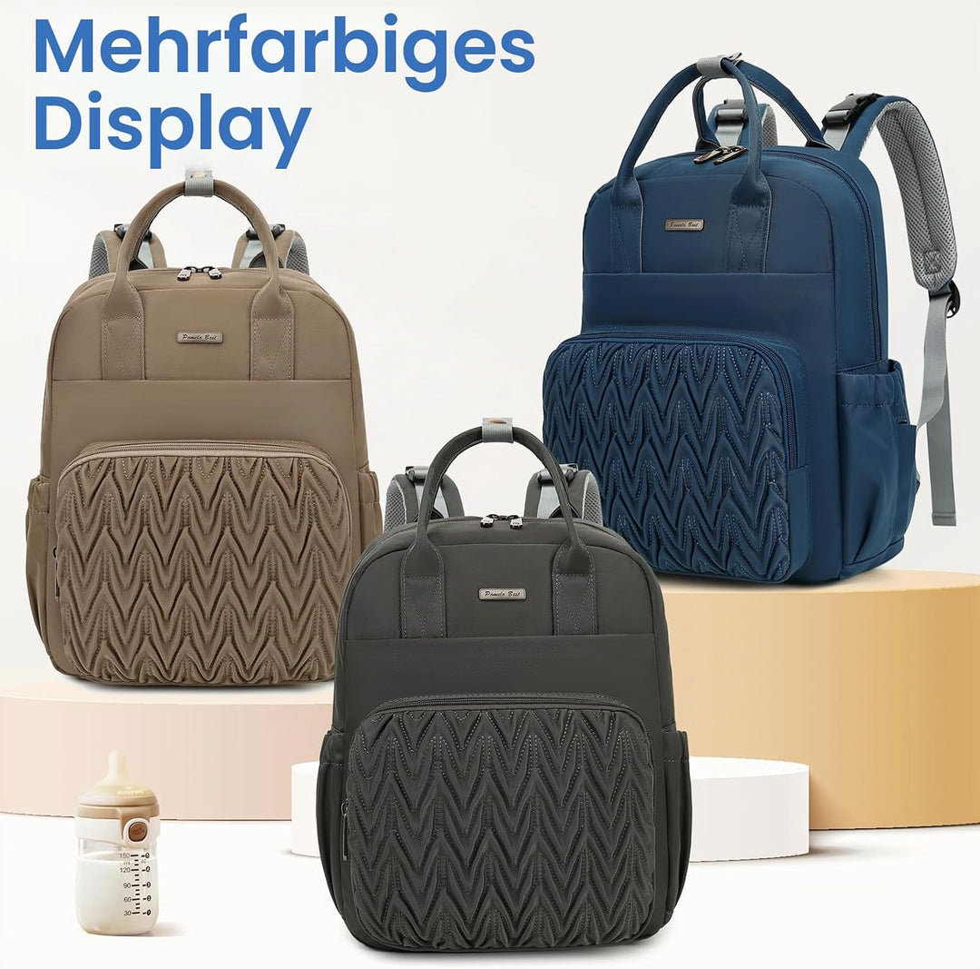Pomelo Best Wickelrucksack Mittelgross Stylischer Wickeltasche Rucksack Baby Tasche mit Wickelunterl