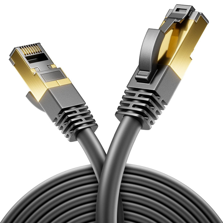 deleyCON 15m CAT 8 Netzwerkkabel (40 Gbit/s, Kupfer, S/FTP) Gigabit Ethernet LAN Cable Kabel Patchka