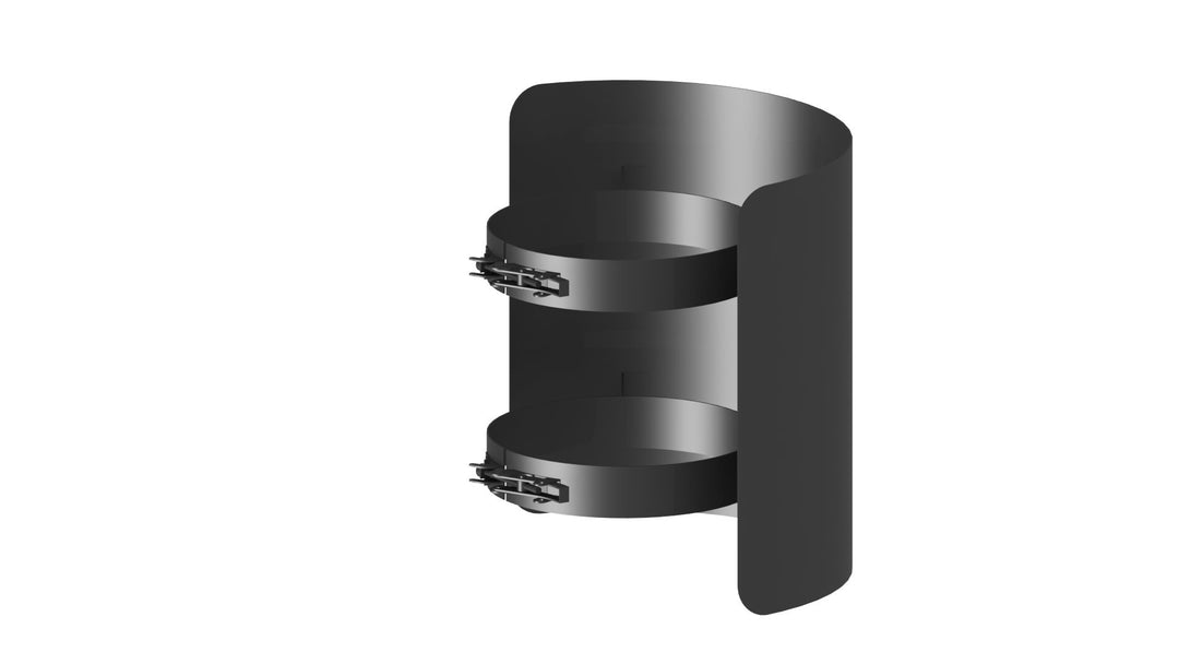 Ofenrohr - Strahlungsschutz; 250 mm Länge und 120mm Durchmesser, schwarz, Ø 120 mm 250mm Lä