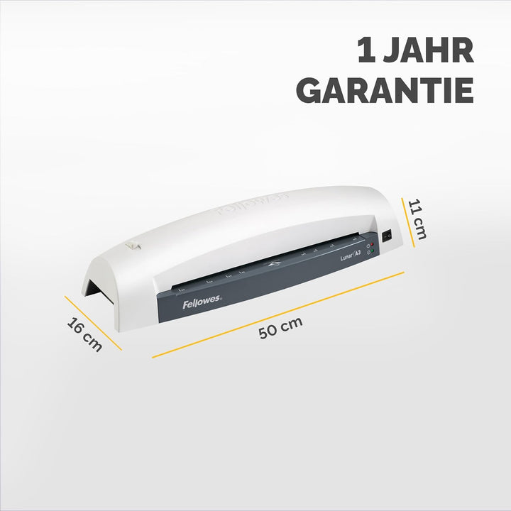 Fellowes A3 Laminiergerät Lunar, für Einsteiger, laminiert 80 bis 125 Mikron Laminierfolien bis A3 F